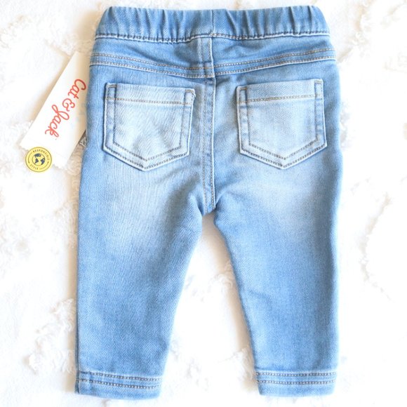 Baby Girl Clothes Soft Pull On Ruffle Jeans Leggings Long Sleeve Top 3pc Bundle - Picture 7 of 16